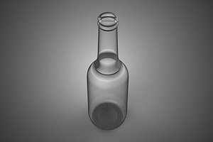 3D LONGNECK GLASS BOTTLE CONTAINER EMPTY CLEAR BEVERAGE SOFT DRINK