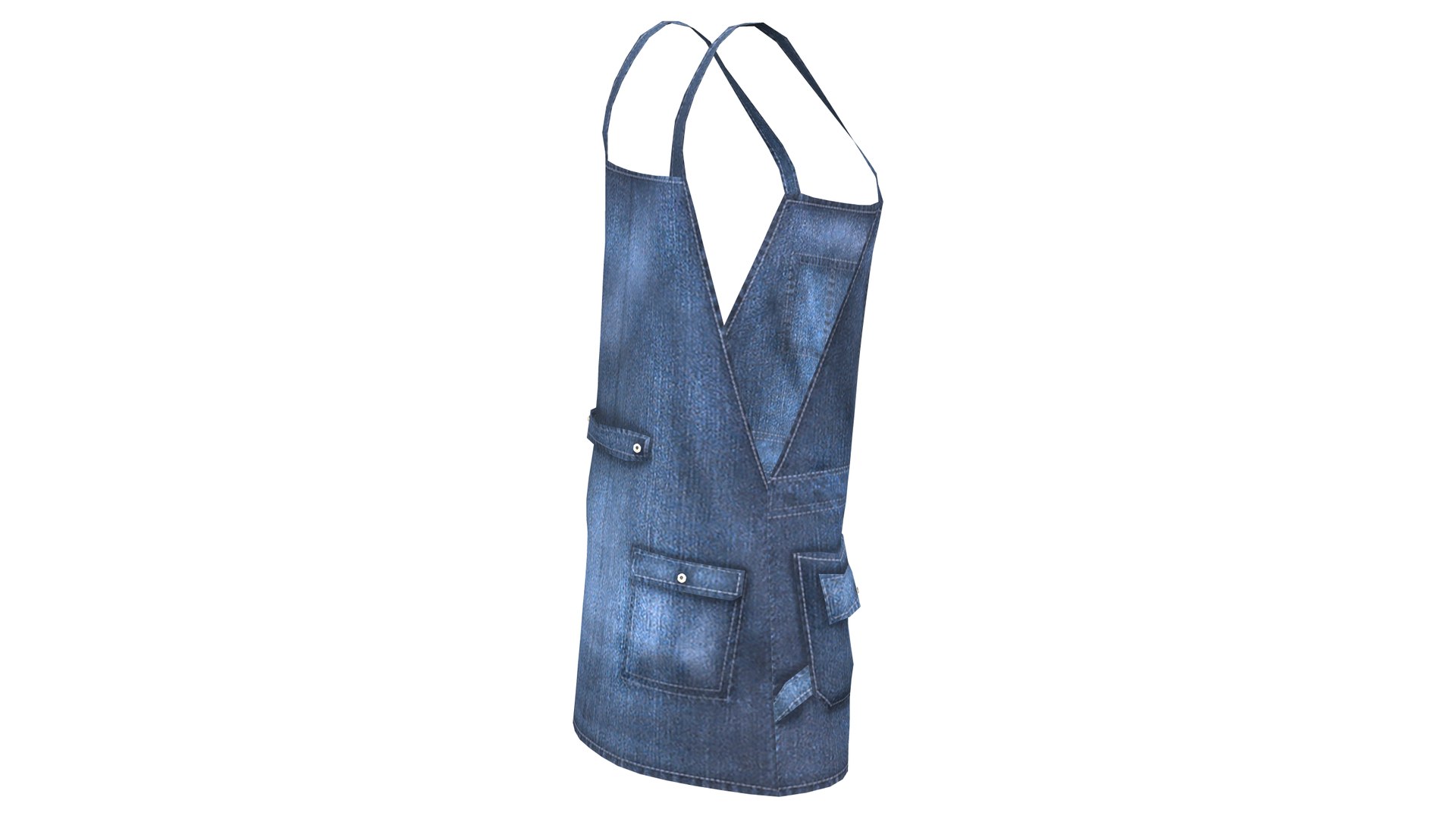 Ladies Denim Dungarees With Brace Skirt 3D - TurboSquid 1858243