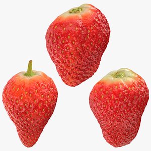 3D Strawberry Without Stem Collection