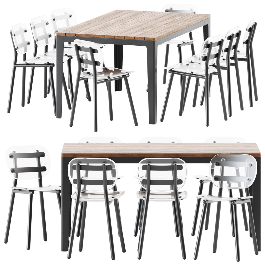 3D Tuck Table Rectangle And Fenster Chair By DesignByThem - TurboSquid ...