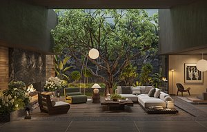 Modern Garden Courtyard 3D model