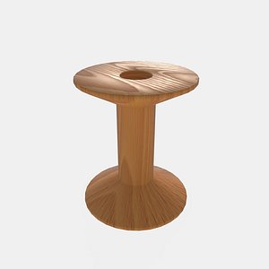wooden spool for thread 3D model