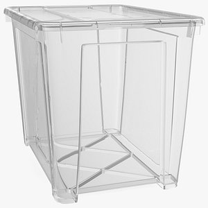 Large Transparent Plastic Container with Lid