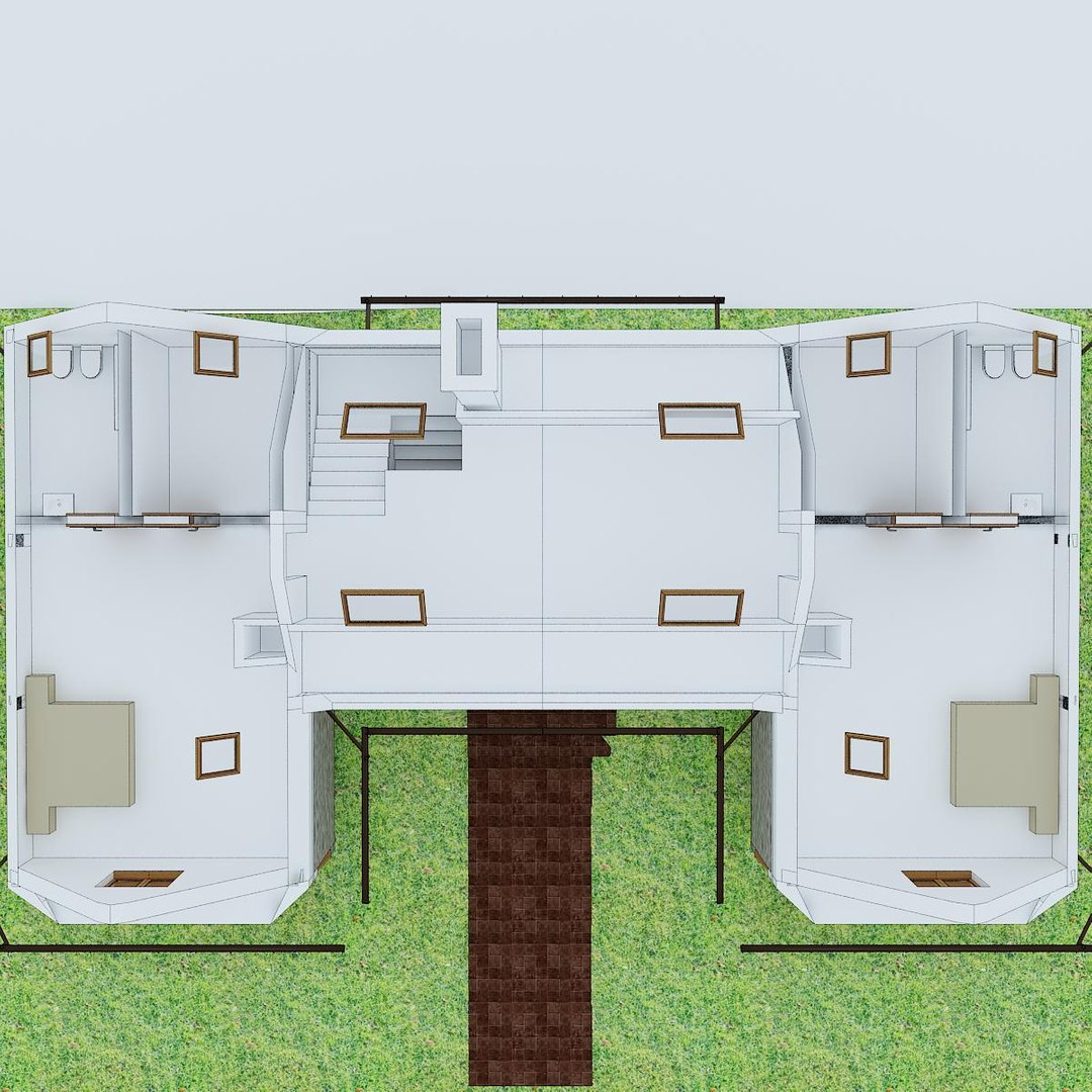3d House Garden Interior Model