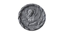 Griffin Coin Relief PBR and 3d Print model Low-poly 3D