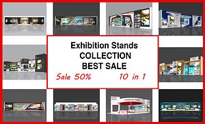 3D 10  Exhibition Stand Stall Fair 3D Model Collection