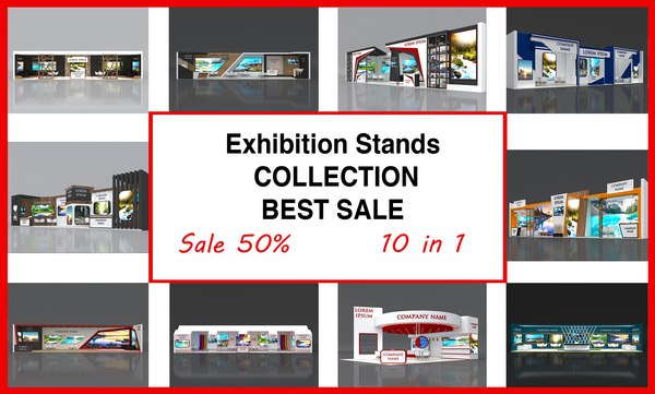 3D 10 Exhibition Stand Stall Fair 3D Model Collection