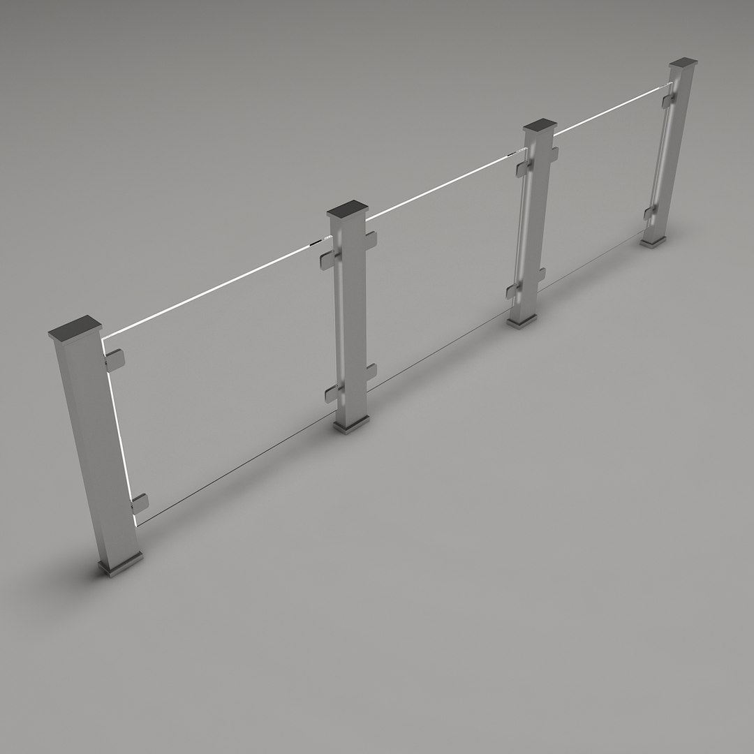 Glass Railing 3D - TurboSquid 1201906