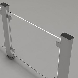 glass railing 3D