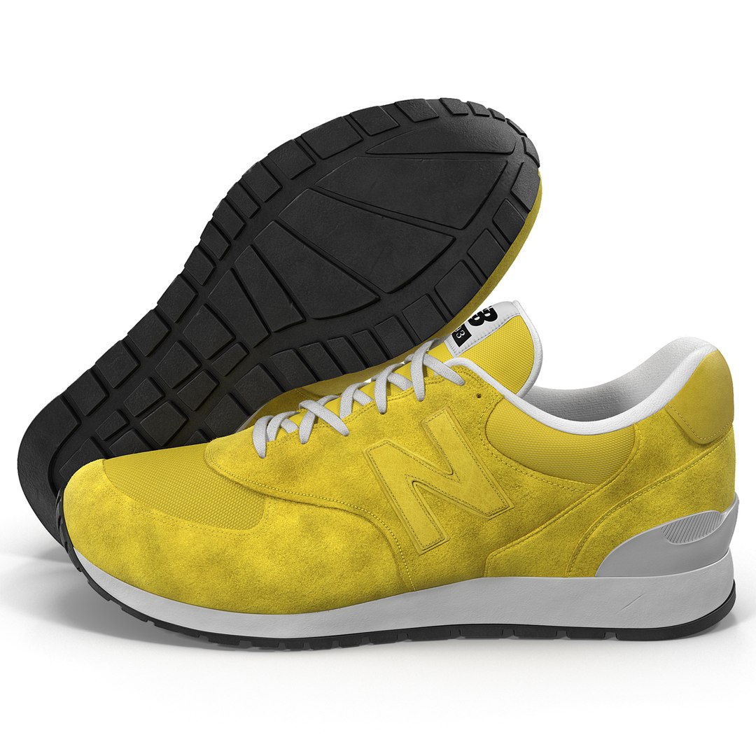 Sneakers 5 Yellow 3D model preview