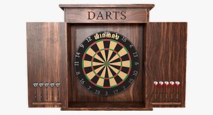 Dart Board Cabinet 3D