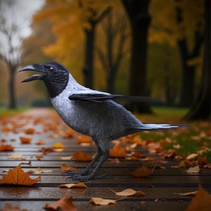 Hooded Crow Wildlife Bird Gray Black