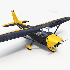 Single Engine Propeller Aircraft Cessna 172 Black