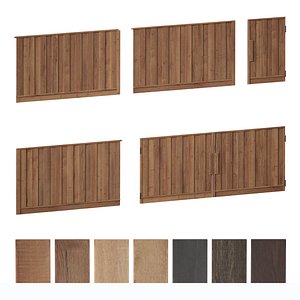 3D Wooden fence model