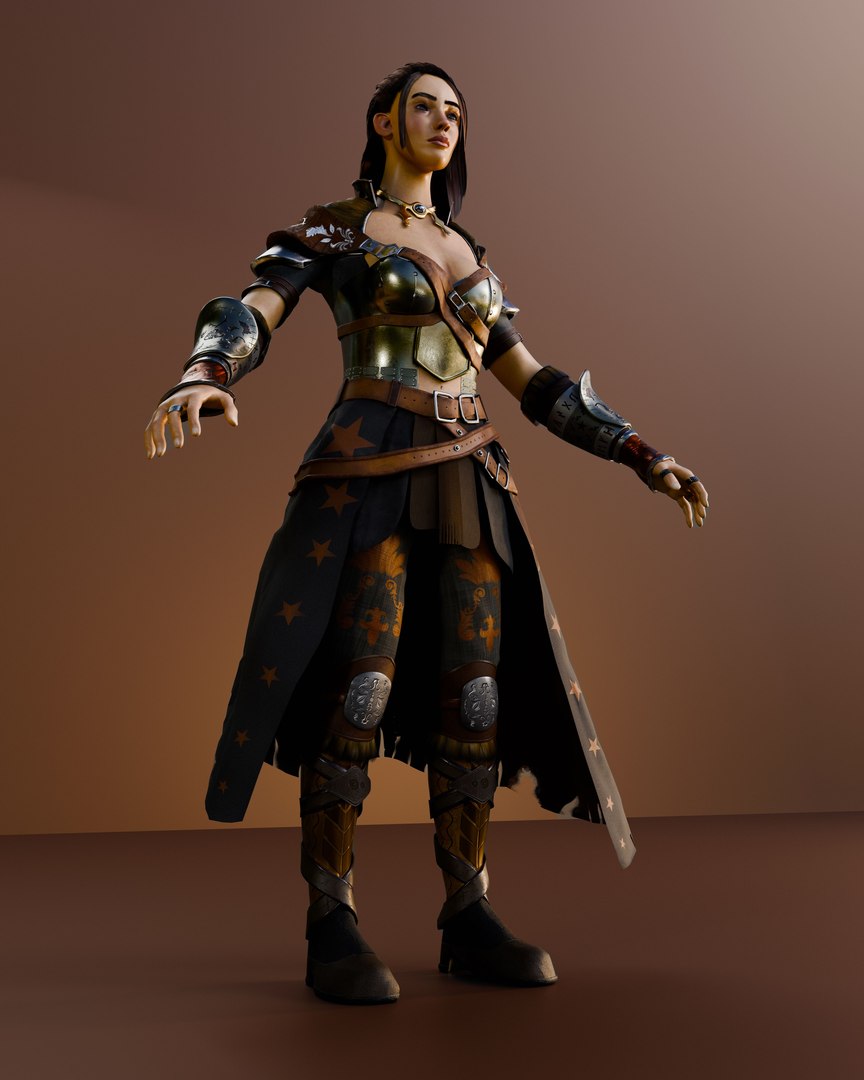 3d Woman Warrior Model Turbosquid 2188589