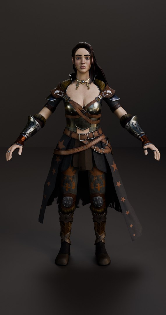 3d Woman Warrior Model Turbosquid 2188589