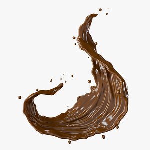 3D Chocolate Splash Curve model