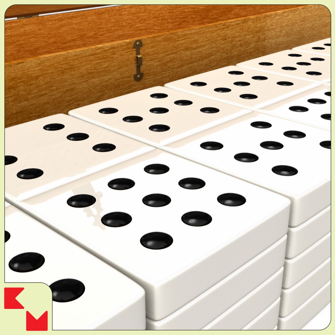 3d Model 0-9 Domino Set