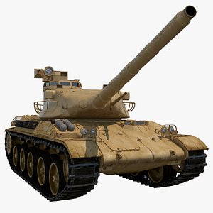 french tank amx-30 rigged 3d max