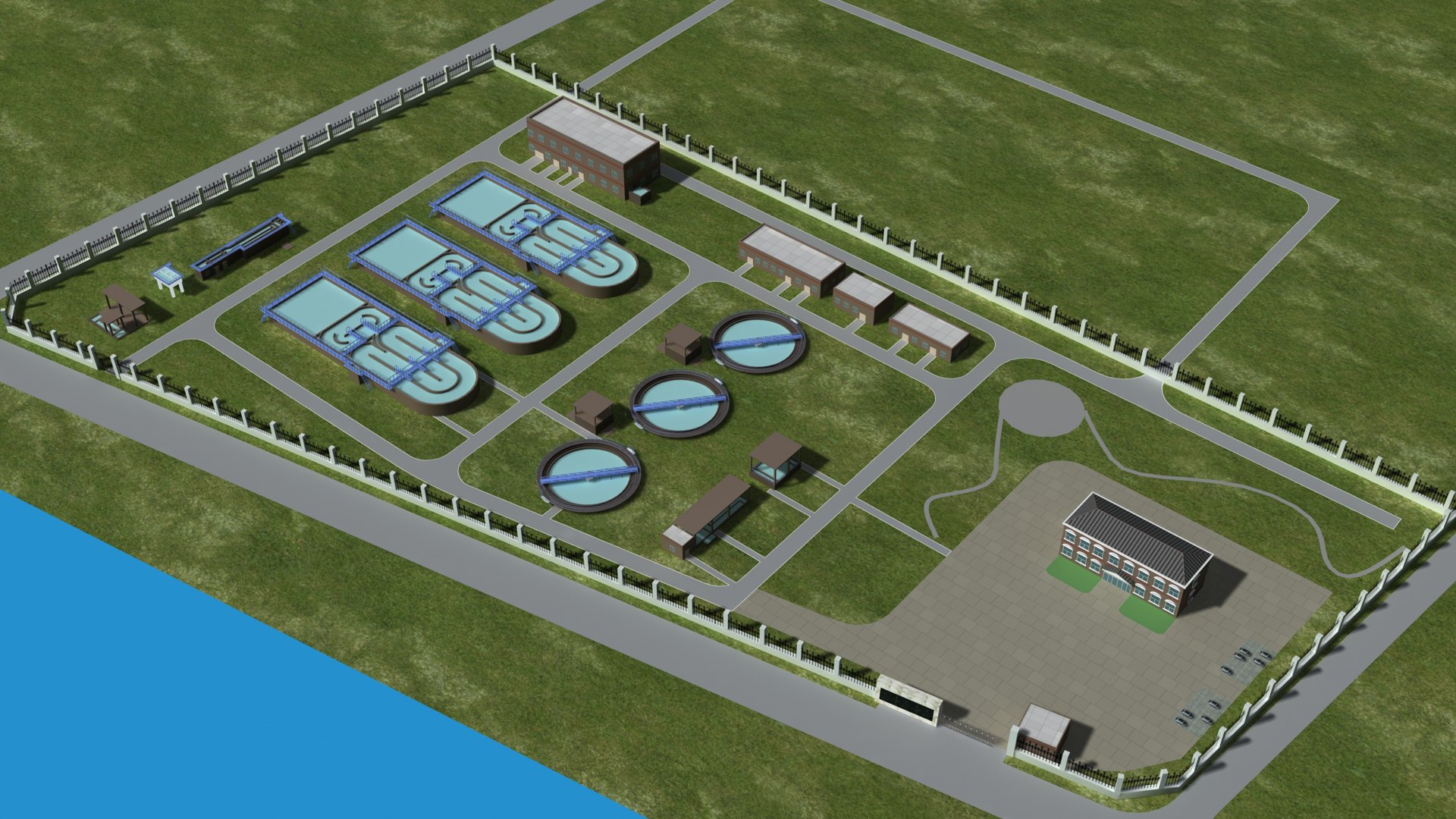 Sewage Treatment Plant model - TurboSquid 1911030