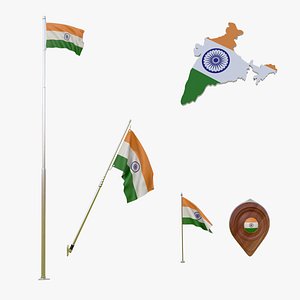 3D India Flags Collection model