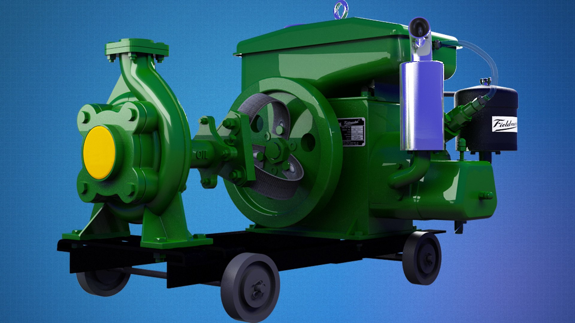 3D Watercooled Horizontal Diesel Engine Model Model TurboSquid 1949118