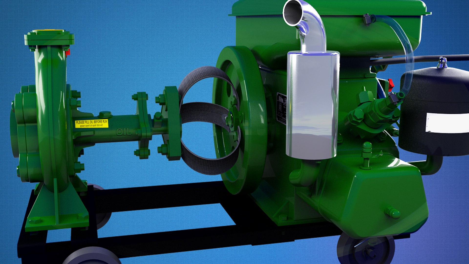 3D Watercooled Horizontal Diesel Engine Model Model TurboSquid 1949118