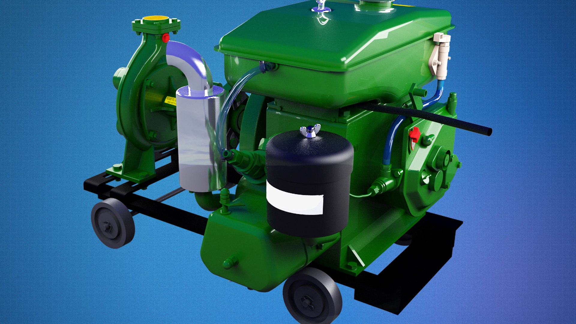 3D Watercooled Horizontal Diesel Engine Model Model TurboSquid 1949118