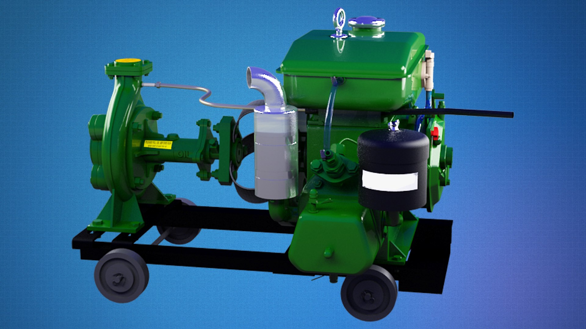 3D Watercooled Horizontal Diesel Engine Model Model TurboSquid 1949118