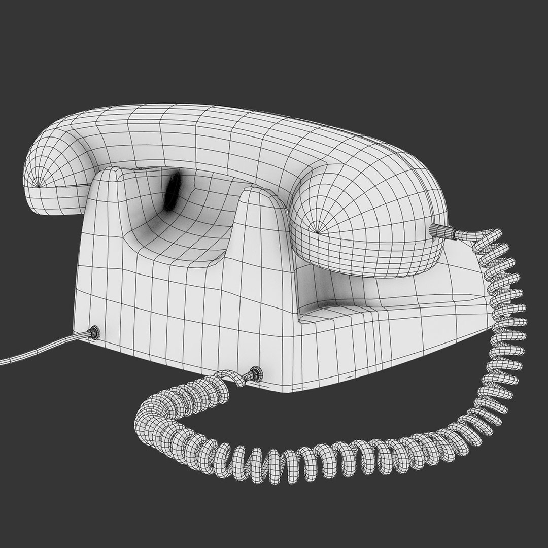 3d retro style telephone - model