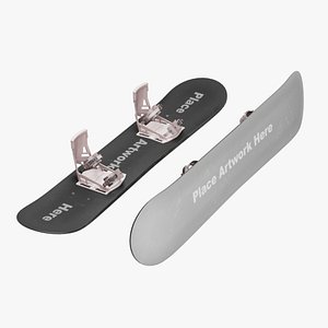 Black and White Snowboard 3D