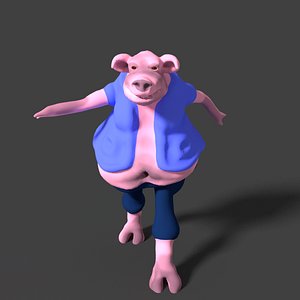 merry pig 3d blend