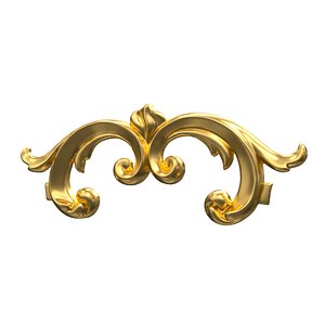 Plaster Decorative Bow DS297 3D