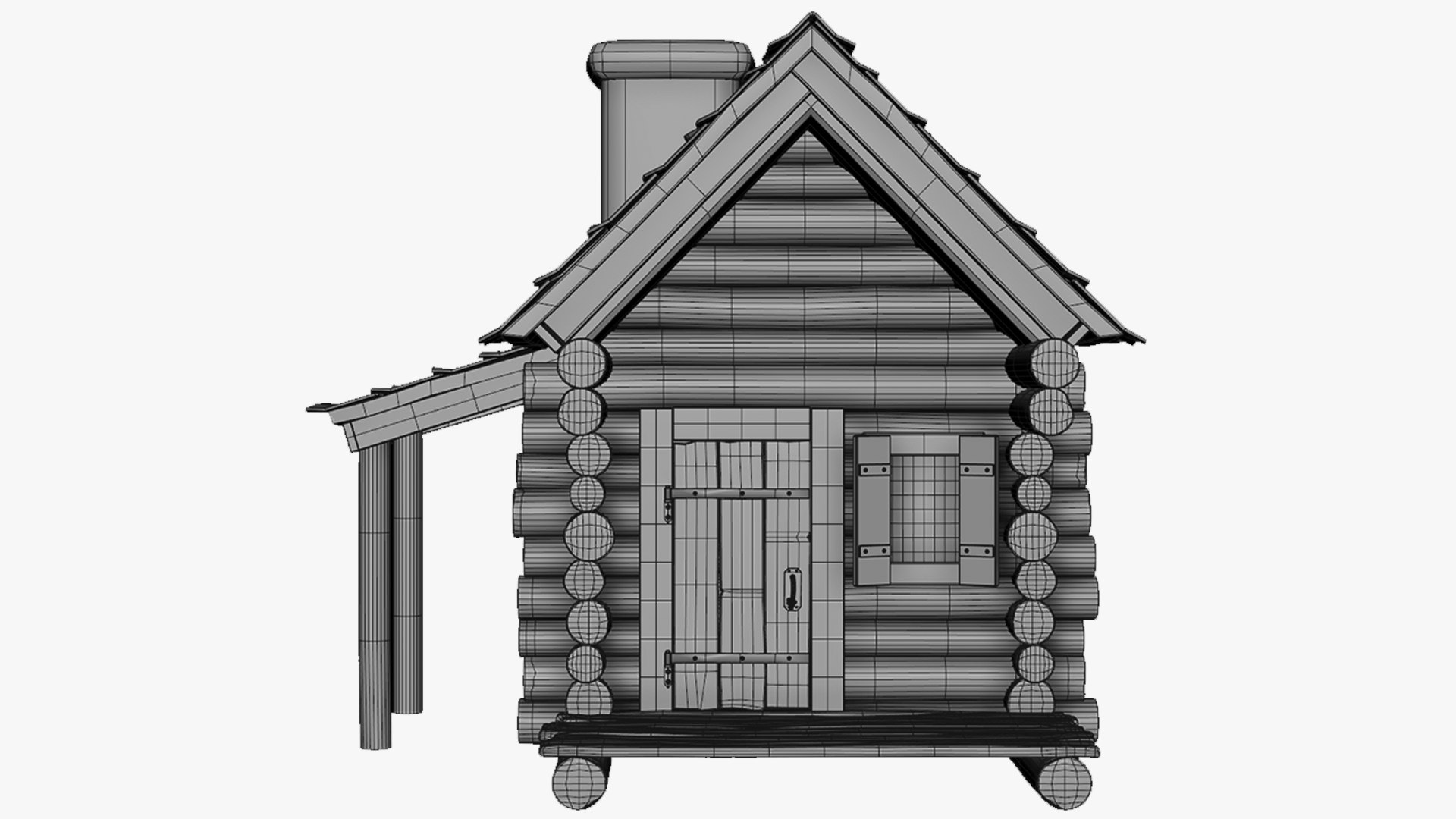 Realistic Log Cabin 3D Model - TurboSquid 2311209