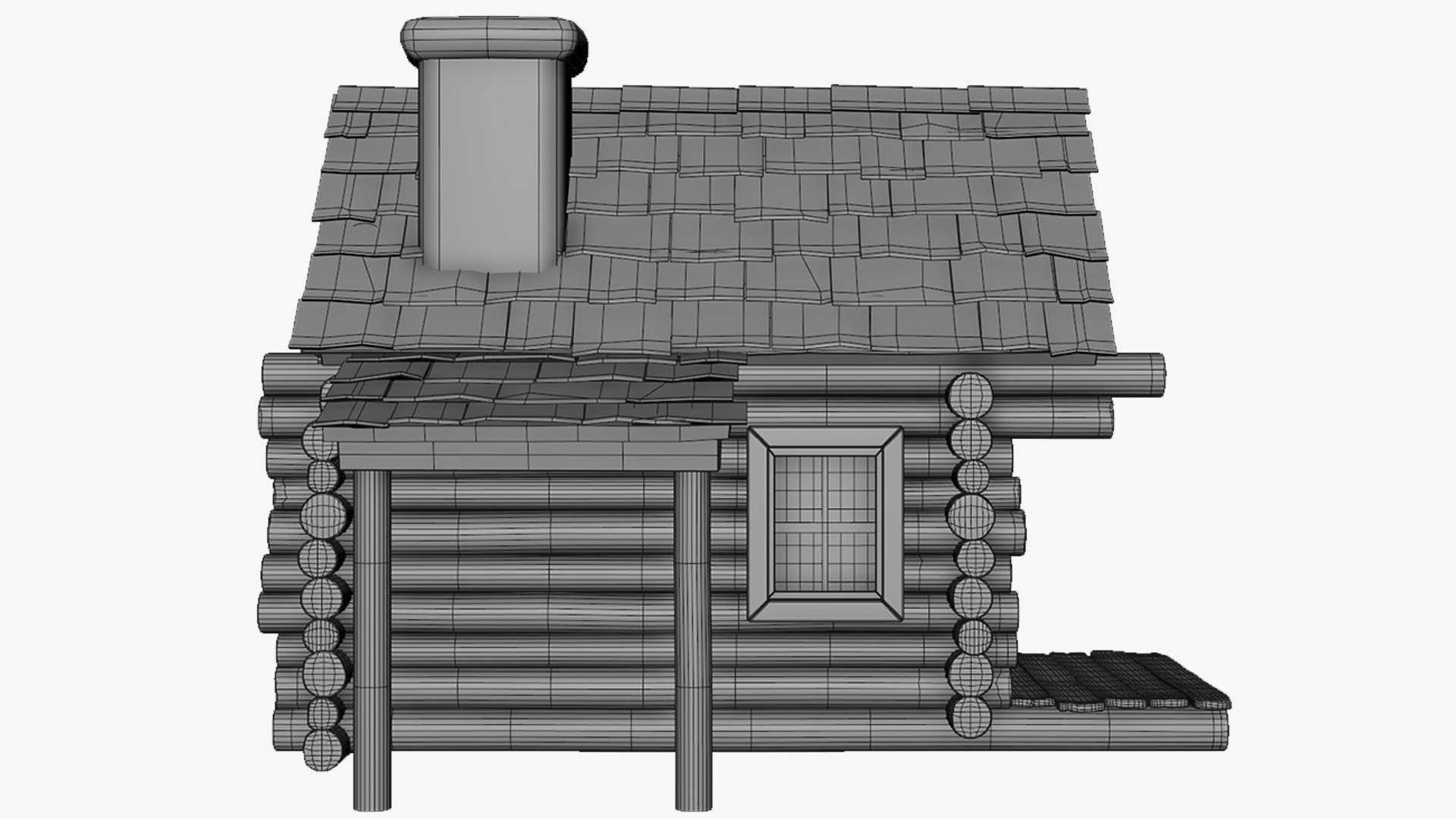 Realistic Log Cabin 3D Model - TurboSquid 2311209