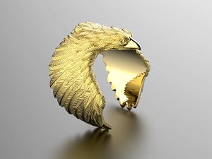 3d model eagle fashion ring