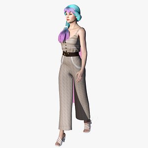 Real-time 3D Girl Character  For game and anything else need 3D character