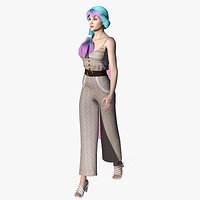 Real-time 3D Girl Character  For game and anything else need 3D character
