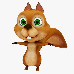squirrel rigged 3D model