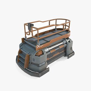 Future sci-fi mobile repair station 3D