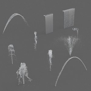 3D 10 PACK Water fountain jet - Animated model