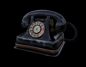 3D model Old rotary telephone