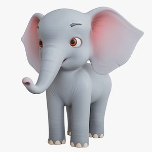 Cute Elephant Cartoon Character
