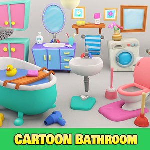 3d model of cartoon bathroom