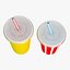 paper cups set 3D