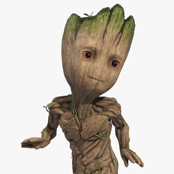 3D Little Groot Character from Marvel Rigged