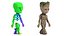Pequeño personaje Groot de Marvel Rigged