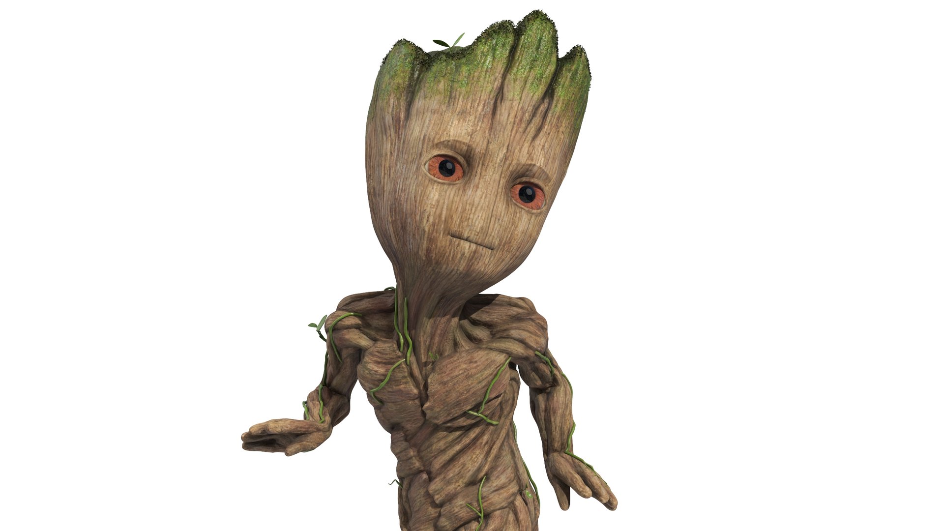 Little Groot Character from Marvel Rigged 3D model preview