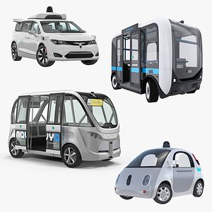 Rigged Self Driving Cars 3D Models Collection 2