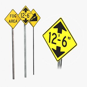 Road Signs - Miscellaneous Warning 3D model